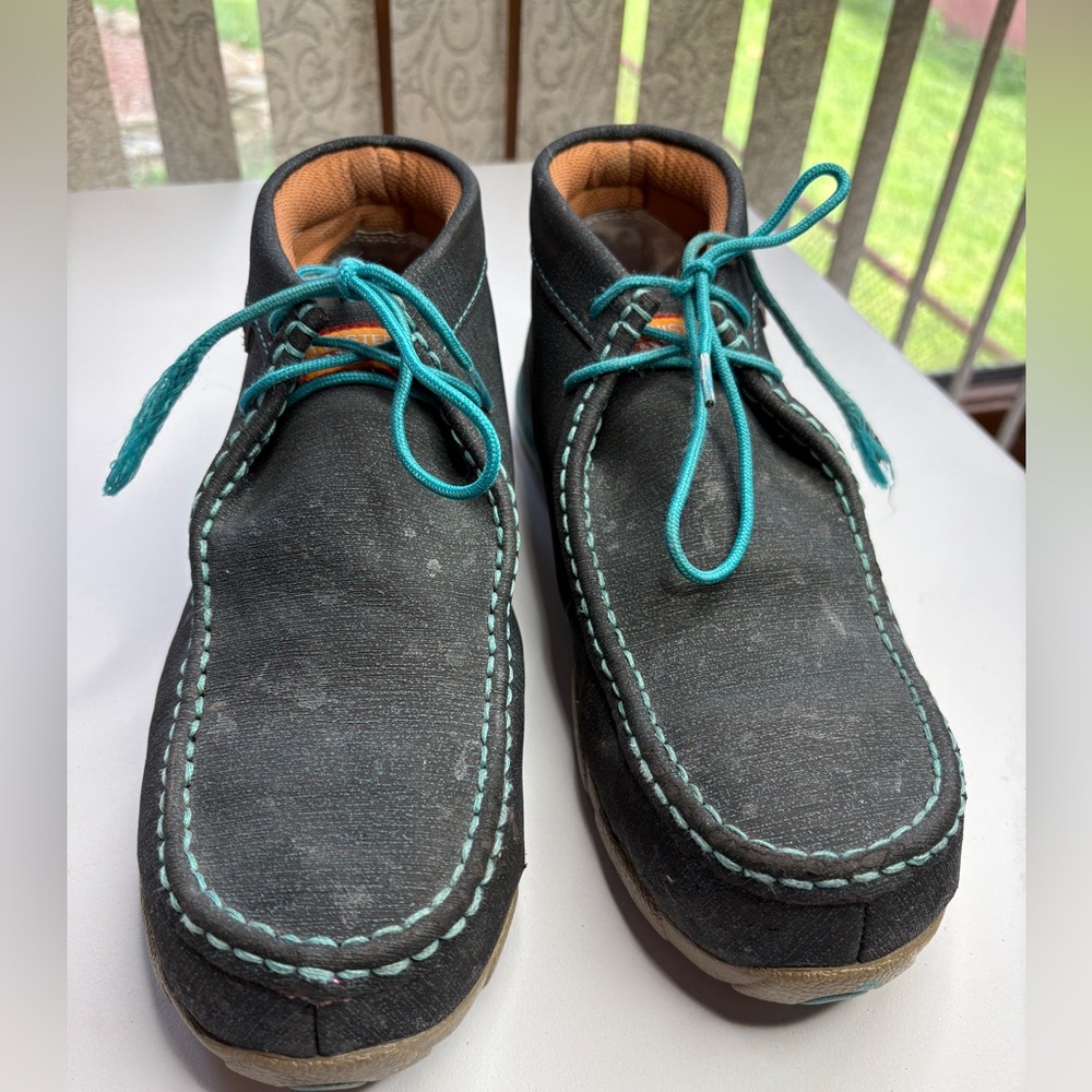Twisted X Women's Work Chukka Driving Moc Dark Teal Turquoise Size 9